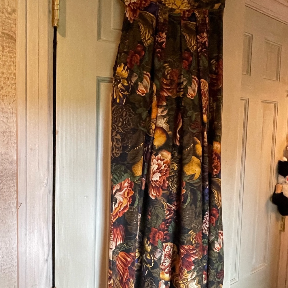 VINTAGE LINDA ALLARD FOR ELLEN TRACY PLEATS & PATTERNED MIDI SKIRT WOMENS SIZE 8